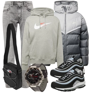 Schlichte Outfit mit Grau/Hellgrau/Dunkelgrau Boyfriend Jean/Sportschuhe/Dad Jeans/Girlfriend Jeans/Jeans mit Schlitz/Low Rise Jean/Mom Jean/Regular-Fit Jeans/Formelles Hemd/Slim Fit Jeans/Straight Leg Jean/Tapered-Jeans levi's ® "Freizeit Outfit"Look: Uni, Classic, Coole, Premium, Schlichte