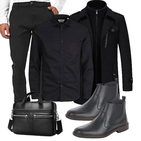 Schwarz/Dunkelblau Hemdbluse/BusinessHemd/Business Hemd Jack & Jones kombinieren