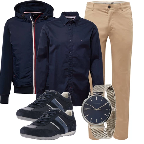 Schwarz Bluse Große Größe Tommy Hilfiger kombinieren mit Blau/Grau/Hellblau/Dunkelblau ArmbandUhr/KettenUhr/Uhrwerkzeug Calvin Klein