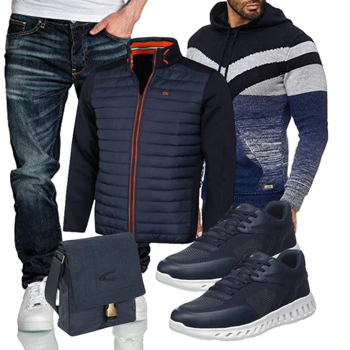 Rot/Dunkelblau/Hellblau Kunstfaserjacke/Langlaufjacke/Isolationsjacke/Sportjacke/Merinojacke/Thermojacke/Hybridjacke Calvin Klein kombinieren