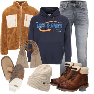 Herbst Outfits Große Größen mit Schwarz Jack & Jones "Freizeit Outfit"
