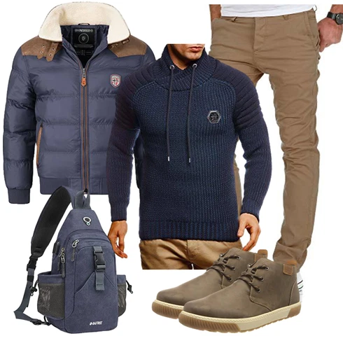 Rot/Hellblau/Dunkelblau/Blau Kastenjacke/Hybridjacke/Kunstfaserjacke/Außergewöhnliche Jacke/Daunenjacke/Trachtenstrickjacke/Steppjacke/Puffer Jacke/Winterjacke Geographical Norway kombinieren