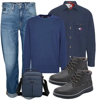 Jeans Outfits mit Sweatshirt/Hoodie Tommy Hilfiger "Freizeit Outfit"