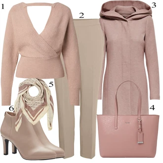Beige Outfits mit Zelena Tamaris "Obleka za jesen"