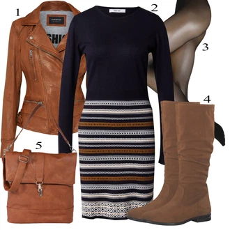 Hoja outfit mit Rjava/Temno rjava/Roza Vintage Usnjena Jakna/Jesenska jakna/Motoristična jakna/Jakna iz Umetnega Usnja/Usnjena Bomber Jakna/Usnjena Jakna/Pomladna jakna/Women's Uncategorized Oakwood "Obleka za prosti čas"Look: Jahanje, Hoja