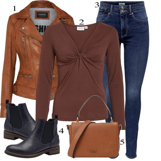 Outfits for chubby Lepo mit Rjava/Temno rjava/Roza Vintage usnjena jakna/Jesenska jakna/Motoristična jakna/Jakna iz Umetnega Usnja/Usnjena Bomber Jakna/Usnjena Jakna/Pomladna jakna Oakwood "Obleka za jesen"Look: Kul, Francoski, Modernen, Lepo, Zunaj, Pametno priložnostno, Univerzitetni, Western, 80. leta