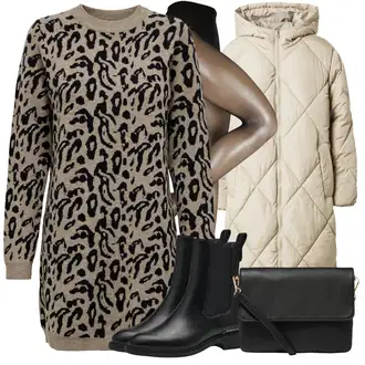 Outfit sa Crna/Žuta/Bež/Pink/Krem Pletena Haljina/Zimska Haljina Zimska Pletena Haljina/Džemper Haljina/Bluza Haljina/Zimska Haljina dugih rukava/Haljina s Kapuljačom/Platnena Haljina Dugih Rukava/Haljina tunika Only "Jesenski Outfiti"