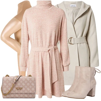 Outfit sa Bež/Zlatni Čarapa Protiv Tromboze/potporne tajice/najlonke/najlonska čarapa/Kompresijska čarapa/Hulahopke Velike Veličine Swedish Stockings "Jesenski Outfiti"