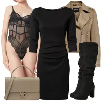Outfit sa Bež/Smeđa Kožna Jakna/Vintage Jakna/Bajkerska Jakna/Jakna od Umjetne Kože/Motociklistička jakna/Kratka Jakna/Jakna s Patentnim Zatvaračem sa strane/Crop Jakna/Vintage Kožna Jakna Only "Jesenski outfiti"