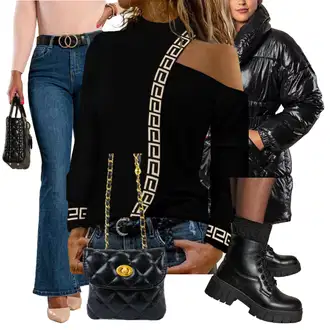 Kombinacije od trapera Zima sa Pink/Bež/Plava Zimska Jakna fenzy "Jesenski Outfiti"