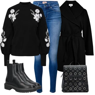 Stil Outfit sa Crna/Smeđa Chelsea Gležnjača/Ravna Gležnjača Only "Jesenski Outfiti"
