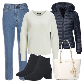 Kombinacije s "mom" trapericama Vintage sa Svjetloplava/Plava Hlače Visokog Struka/Skinny Hlače/Hlače s Prorezom/Jeggings/Traper Tajice/rupa hlača levi's ® "Jesenski outfiti"Look: Stil, Mom, Rap, klasický, Vintage