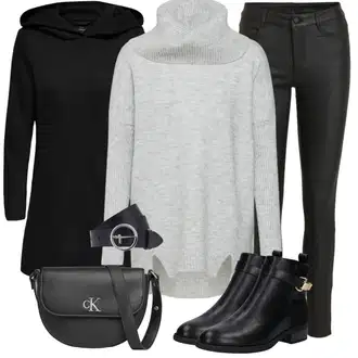 Outfit sa Crna/Tamnosiva/Siva/Tamnozelena/Zeleno Torbica/Torba za nošenje/Pojasna torbica/Torba preko ramena/Torba Za Preko Ramena/Torba za pisma/Mala Torbica/Torba za rame Calvin Klein Jeans "Jesenski Outfiti"