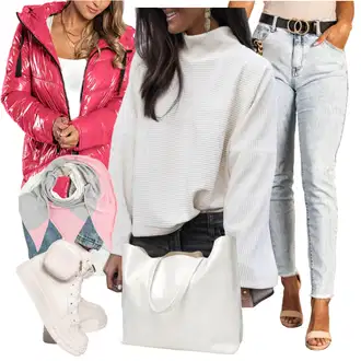 Elegantna Outfit sa Siva Trapez Traperice/Kožna Jakna fenzy "Jesenski Outfiti"Look: Rap, moderne, Elegantna