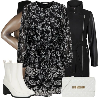 Elegantan Outfit sa Crna/Žuta/Bijela/Smeđa/Ljubičasta Haljina Veći Broj/Tunika Only "Jesenski Outfiti"Look: Rap, Transparentan, Preodjeven, Mom, Premium, Elegantan, Jazz