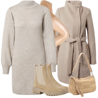 Outfit sa Bež/Zlatni Čarapa Protiv Tromboze/potporne tajice/najlonke/najlonska čarapa/Kompresijska čarapa/Hulahopke Velike Veličine Swedish Stockings "Jesenski Outfiti"