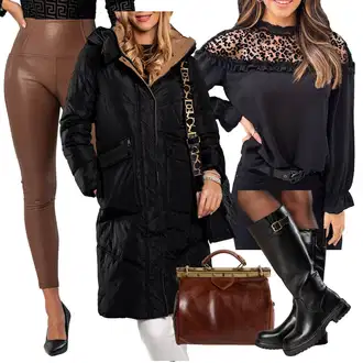 Elegantan Outfit sa Crna Bluza s Volanima "Jesenski outfiti"Look: Elegantan, Elegantna