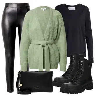 Outfit sa Crna/Tamnoplava/Plava Majica I Top Veći Broj/Tunika/Pletivo Veći Broj/Bluza Veći Broj/Sweater majica SELECTED FEMME "Jesenski outfiti"