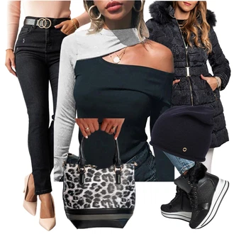 Krzno Outfit sa Pastelne boje Tenisica fenzy "Jesenski Outfiti"
