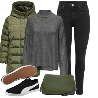 Outfit s Tmavě zelená michael kors "Každodenní vzhled"