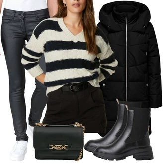 Outfit s Šedá/Černá/Tmavě šedá/Bílá Replay "Každodenní vzhled"
