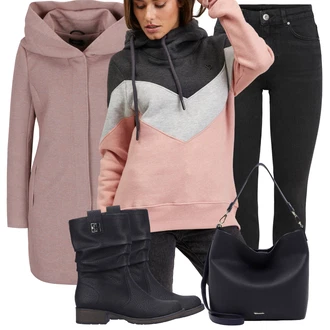 Outfity na podzim Elegantní s Černá/Tmavě modrá Taška Přes Rameno/Dopisová peněženka/Shopper taška/Sportovní Taška Přes Rameno/Velká taška/Taška Tamaris "Podzimní módní styl"Look: Elegantní, Šik