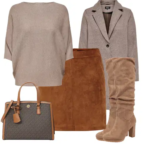 Kombinace Hnědá/Tmavě hnědá Krátká Sukně/Sukně z umělé kůže/Manšestrová sukně/Kožená Sukně Kožená Minisukně/70tá Léta Minisukně/Kožená Sukně VERO MODA kombinovat s Šedá/Béžová/Hnědá/Fialová Kašmírový Kabát/Tweedový Kabát/Pletený Kabát/Kabát Bouclé/Vlněný Kabát/Vlněný Kabát/Lodenový Kabát Only