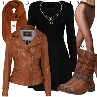 Hoja outfit mit Rjava/Temno rjava/Roza Vintage Usnjena Jakna/Jesenska jakna/Motoristična jakna/Jakna iz Umetnega Usnja/Usnjena Bomber Jakna/Usnjena Jakna/Pomladna jakna/Women's Uncategorized Oakwood "Obleka za jesen"Look: Jahanje, Hoja