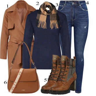 Denim outfits mit Temno modra/Modra Kavbojke z Razporkom/Usnjena Jakna/Usnjene Čevlje/Zimska jakna/Kavbojke na Poteg/Push up Kavbojke/Kavbojke Visokega Pasu/Kavbojke z Luknjo/Usnjene jakne/Ženske 7/8 Kavbojke/Gležnarji Only "Zimski outfit"