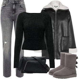 Outfity na zimu Pohodlný s Černá Noisy may "Módní zimní outfit"Look: Nadrozměrné, Pohodlný, Sportovní, Unisex, Trendový, Pracovní oděvy, Příliš oblečený
