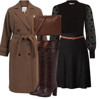 Cowgirl Outfit sa Smeđa/Crvena/Tamnocrvena/Tamnosmeđa/Vinski Crveno Čizmica Duga Čizma/Kožna Čizma iznad Koljena/vintage čizma/Čizma na Špic/Čizma do Koljena/Široke čizme/Čizma na visoku petu/Čizma Iznad Koljena Karolina Kurkova Originals "Zimski outfiti"Look: Western, 80-te roky, Cowgirl