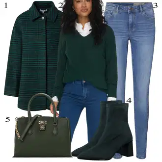 Outfits for chubby Disko mit Svetlo modra/Modra Jeggings/Jeans Pajkice/Skinny Hlače VERO MODA "poletna obleka"Look: Stil, Priložnostne, Kul, Disko, Modernen, Lepo, Stari denar, Preproste