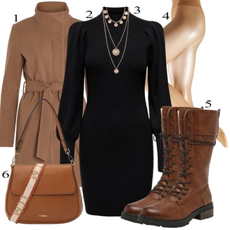 outfit mit Roza/Zlati Bogato okrašena ogrlica/Statement-verižica/Verižica/Fine verižica/Komplet nakita Pilgrim "Zimski outfit"