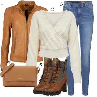 outfit mit Rumena/Rjava/Bež Plašč/Jakna Maze "Obleka za jesen"