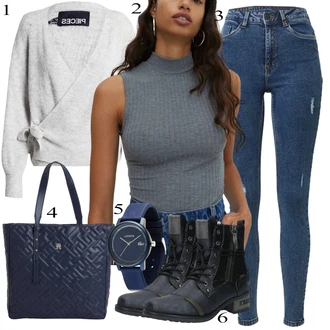 outfit mit Svetlo modra/Temno modra/Modra Verižna ura/Športni dodatek/Baterija za uro/Pašček za uro/Orodje za uro/Zapestna ura Lacoste "Obleka za jesen"