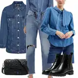 Dlouhé džínové bundy outfity image