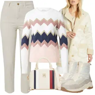 Outfit s Béžová/Khaki/Světle zelená Pletený Kabát/Vintage Kabát/Kožich Kabát/Zimní Kabát Vlněný kabát/kabát z Lamy/Pletený Fleecový Kabát/Kabát Bouclé/Lehký Kabát/Vlněný Fleecový Kabát/Teddy Kabát Hollister "Outfit na podzim"