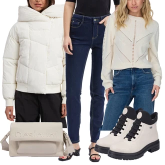 Outfit s Tmavě modrá/Modrá Slim Fit Džíny/High Waist Džínové Kalhoty/Kotníková Bota/Termální Džíny/Kožené Boty/Džíny Regular Fit/Džíny s Rozparkem/Kožená bunda/Zužující se Džíny/Push up Džín/Kožená Pánská Bund/Zimní bunda orsay "Outfit na podzim"