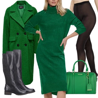 Outfity na podzim s Černá Punčocháče Podpůrný punčocháč/Punčocháče/Punčocháče Velká Velikost/Vlněný punčocháč/Zimní punčochy Pieces "Outfit na podzim"