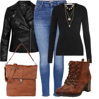 Vysoké Podpatky Outfit s Hnědá/Oranžová Šněrovací Kotníková Bota/Vintage Kotníková Bota/Kožená kotníková bota/Vintage šněrovací bota/Vintage kozačka Mustang "Outfit na podzim"