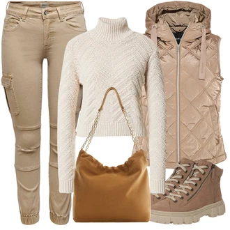 Outfit s Hnědá/Béžová Úzká Teniska/Tenisky s Bočním Zipem/Teniska teddy/Kožené Tenisky/Zimní Tenisky Paul Green "Outfit na podzim"