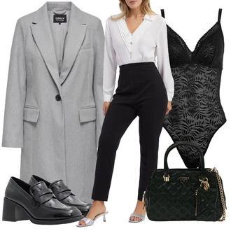 Tvarující Outfit s Černá Tělo Krajkový Body/Tvarující Tělo/Body s Kosticí/Tělo bez kostic/Korselet/Síťovaný Body marks & spencer "Outfit na podzim"