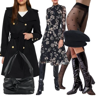 Slouchy Vlna Outfit s Černá/Šedá/Tmavě modrá Klobouk Zimní čepice/Pokrývka hlavy/Armádní Čepice art of polo "Outfit na podzim"