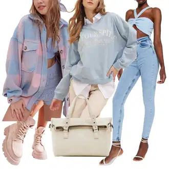 Outfit s Světle modrá/Modrá High Waist Džínové Kalhoty/Džíny s Rozparkem/Džíny s Dírou/Mom Jean/Push up Džín Trendyol "Outfit na podzim"