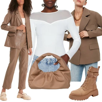 Outfity s botami GoGo s Černá/Bílá/Hnědá Tričko/Síťované tričko/Pletený top/Krátký top Trendyol "Outfit na podzim"Look: S průsvitem, GoGo, Bezešvé