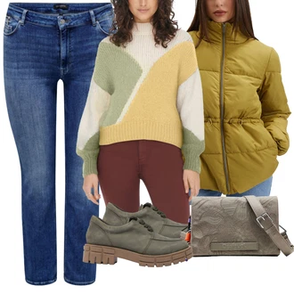 Outfity z džínu Capri s Šedá Caprice "Outfit na podzim"