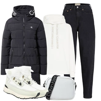 sníh Outfit s Krémová/Bílá/Béžová Kozačka Boty do Sněhu/Vycpaná Kozačka/Teniska teddy/Tenisky s Bočním Zipem/Zimní tenisky Pajar Canada "Outfit na podzim"