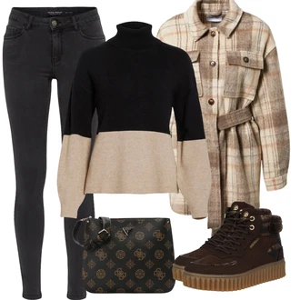 Outfity s botami Krátká Hunting s Béžová/Hnědá About You "Outfit na podzim"Look: Na Procházku, Hunting, Jízda na koni, Volný čas