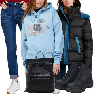 Moderní Outfit s Modrá/Tmavě modrá Slim Fit Džíny/Kožená Pánská Bund/Džíny Regular Fit/Boyfriend Džínové kalhoty/Mom Jean/Zkrácené Džíny/Zužující se Džíny/Girlfriend Džíny/Zimní bunda/Formální Košile/Rovná Džína/High Waist Džínové Kalhoty orsay "Outfit na podzim"Look: Premium, Egirl, Měkká dívka, Trendový, Klasické, Elegantní, Moderní, Ležérní, Sportovní