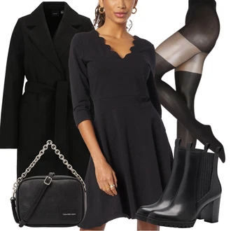 Outfit s Černá Punčocháče/Podržte Punčochu/Punčocha Nad Koleno/Podpůrný punčocháč/Samodržící Punčocha/Punčocháče Velká Velikost/Komprese ponožka/Nylonová punčocha/Punčochy Proti Trombóze VERO MODA "Outfit na podzim"